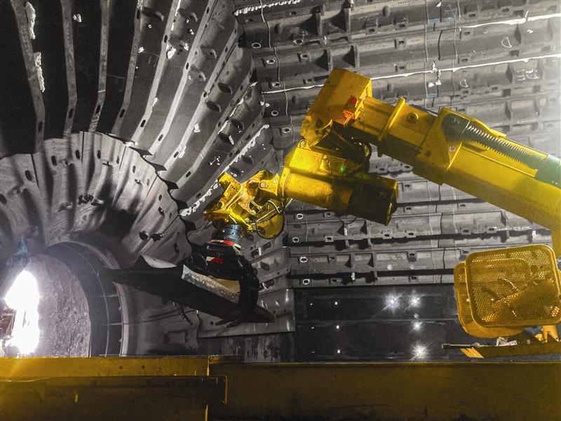 Mining machinery in operation