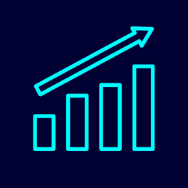 Icon of bar graph illustrating growth.