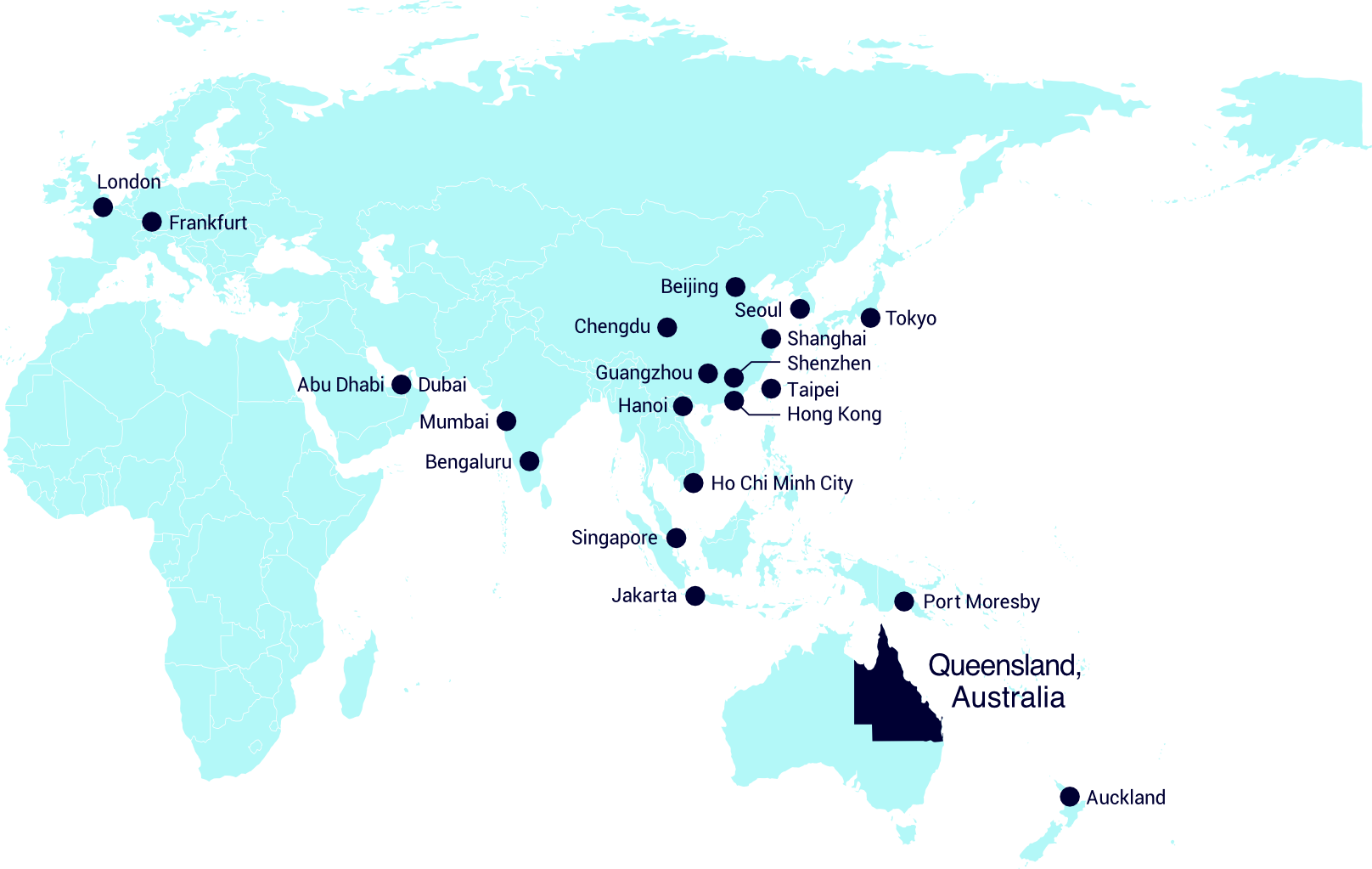 Our international network map