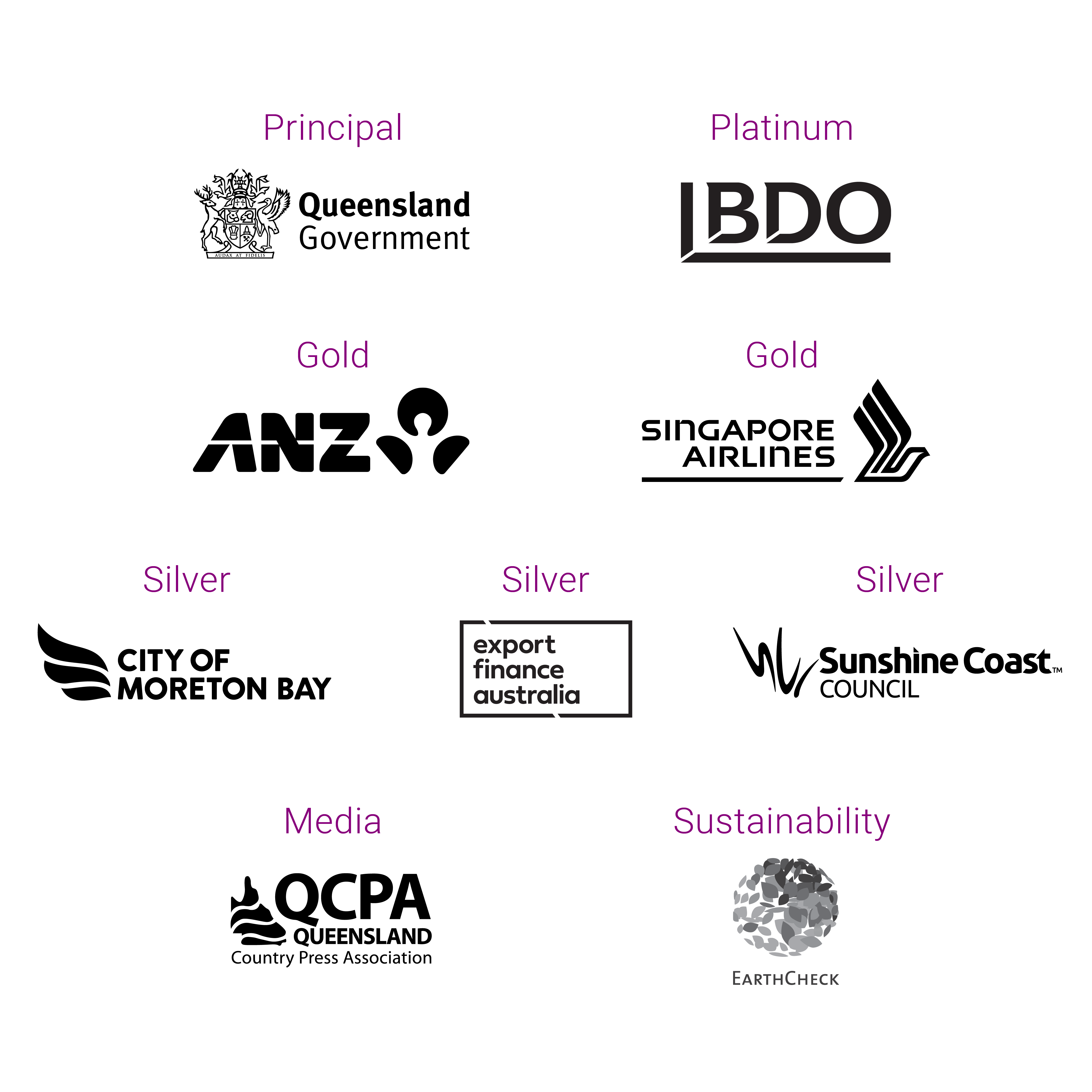 A logo grid of the 2024 Export Awards corporate partners