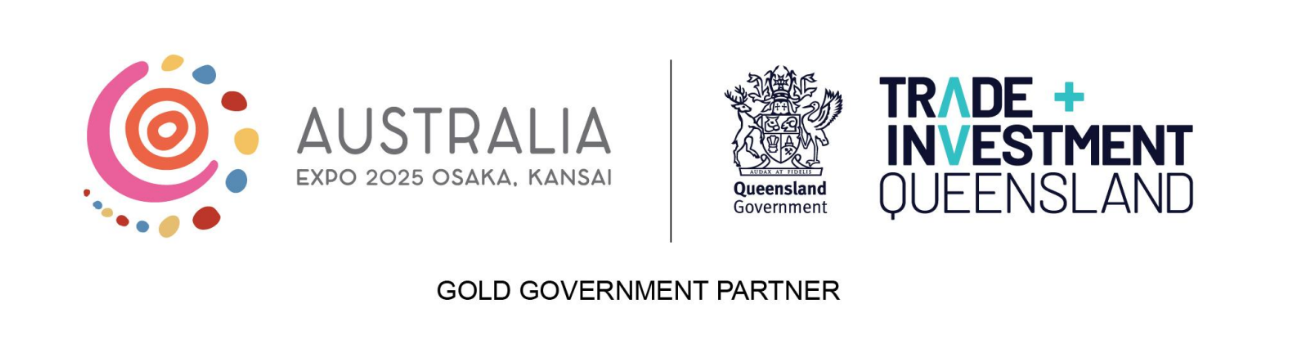 Australia Expo 2025 Oska and Trade and Investment Queensland logos