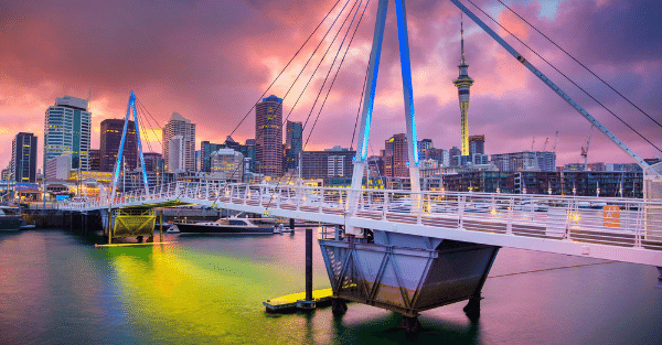 New Zealand city view at dusk