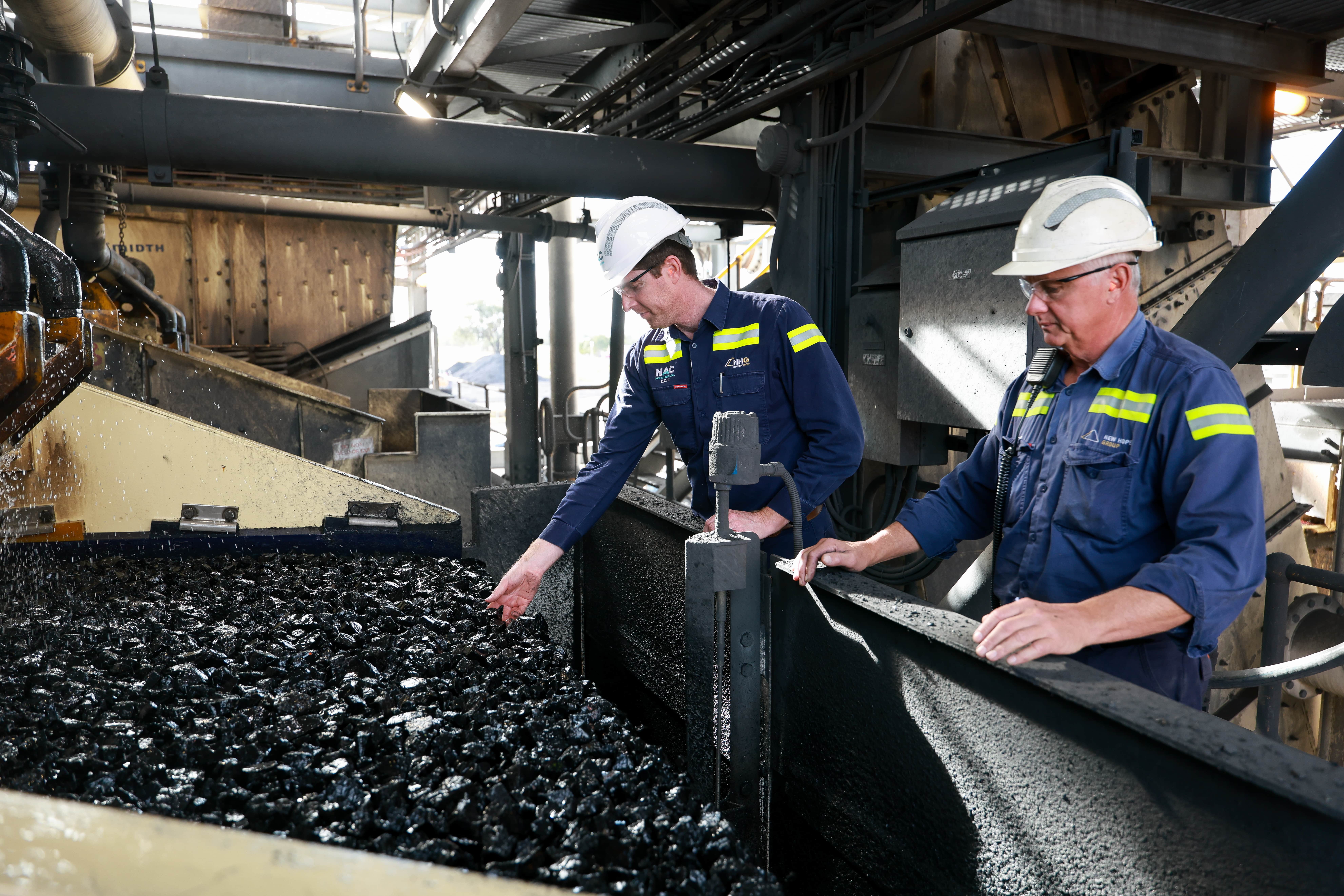 Mining workers at a coal mine
